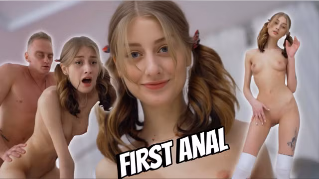 A skinny girl & fat cock test ANAL strength
