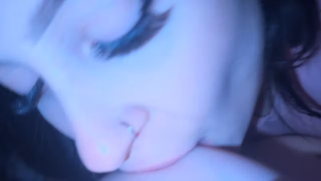 Woke her up with passionate morning sex. Scissoring in the morning. She screamed in pleasure. Close-up.